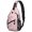 Pink Leopard Print, variant on Geometric Triangle Beige Pattern Sling Backpack, Unisex Daily Travel Sling Pack with Side Mesh Pockets, Adjustable Ambidextrous Strap Gift Ideas for Travel Shopping Commuting