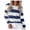 Navy, variant on Women's Striped Long Sleeve Crew Neck T Shirts Casual Color Block Tee Tops Coffee L