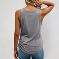 thumbnail image 6 of CHENge Womens U Neck Henley Tank Tops Summer Sleeveless Side Ruched Drawstring Button Casual Loose Fit Basic Everyday Shirts,XXL, 6 of 8
