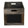 thumbnail image 4 of Cutout Design Wooden Box with Chalkboard Inserts, Set of 3, Brown and Black, 4 of 5