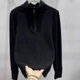 thumbnail image 5 of Womens Half Zip Pullover Fleece Stand Collar Sweatshirt Basic Soft Casual Baselayer Sweatshirts, 5 of 5