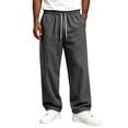 thumbnail image 2 of Men's Baggy Sweatpants Wide Leg Athletic Sweat Pants Elastic Drawstring Waist Open Bottom Joggers with Pockets, XL, 2 of 7