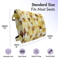 thumbnail image 5 of Abstract Lumbar Pillow, Triangle Pattern with Rhombus Shape Geometric Funky Shapes Vintage Art, Soft Back Cushion for Office Chairs with Adjustable Straps, 14" x 13", Yellow Brown White, by Ambesonne, 5 of 7