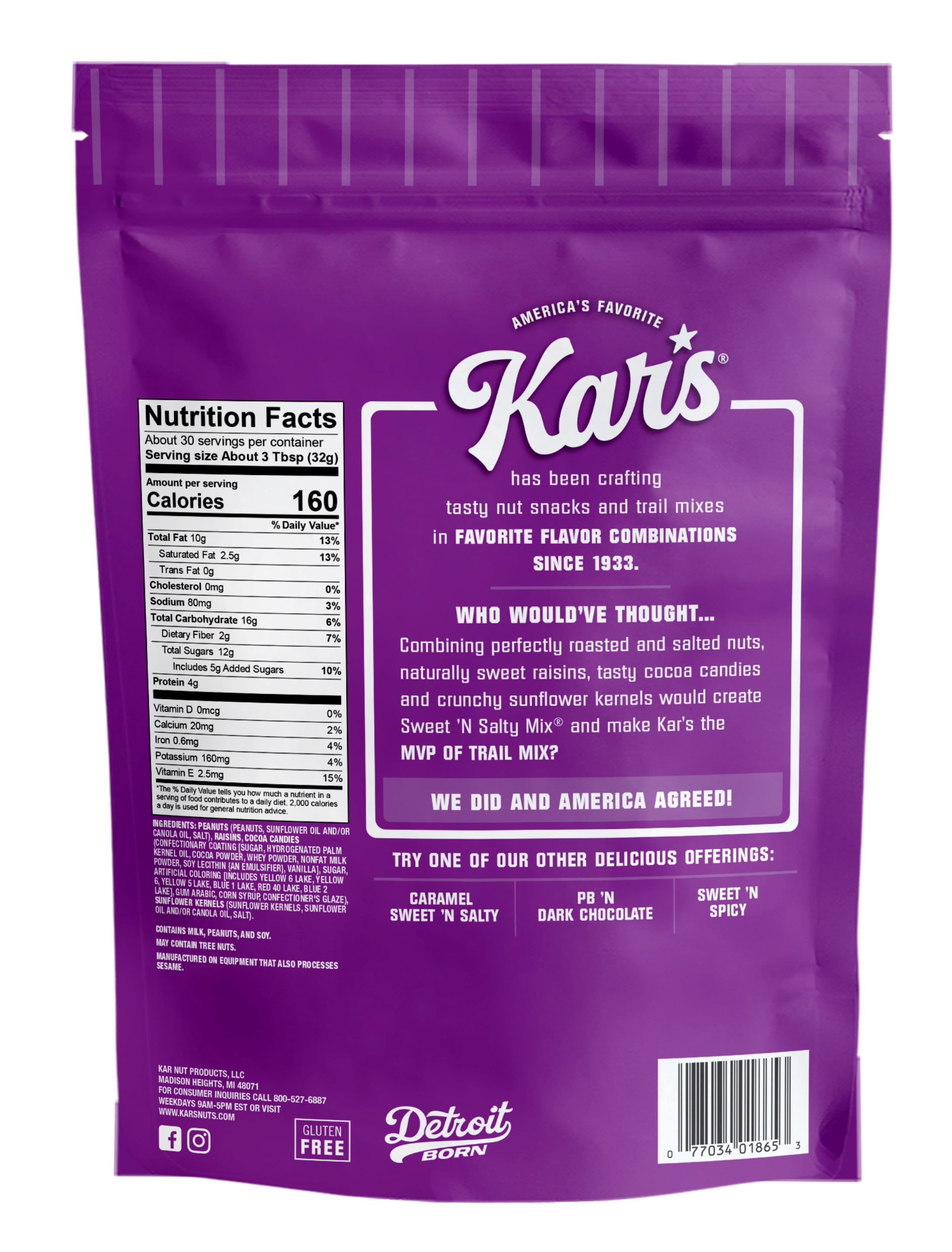 (6 pack) Kar's Sweet 'N Salty Trail Mix, 34 oz Bag