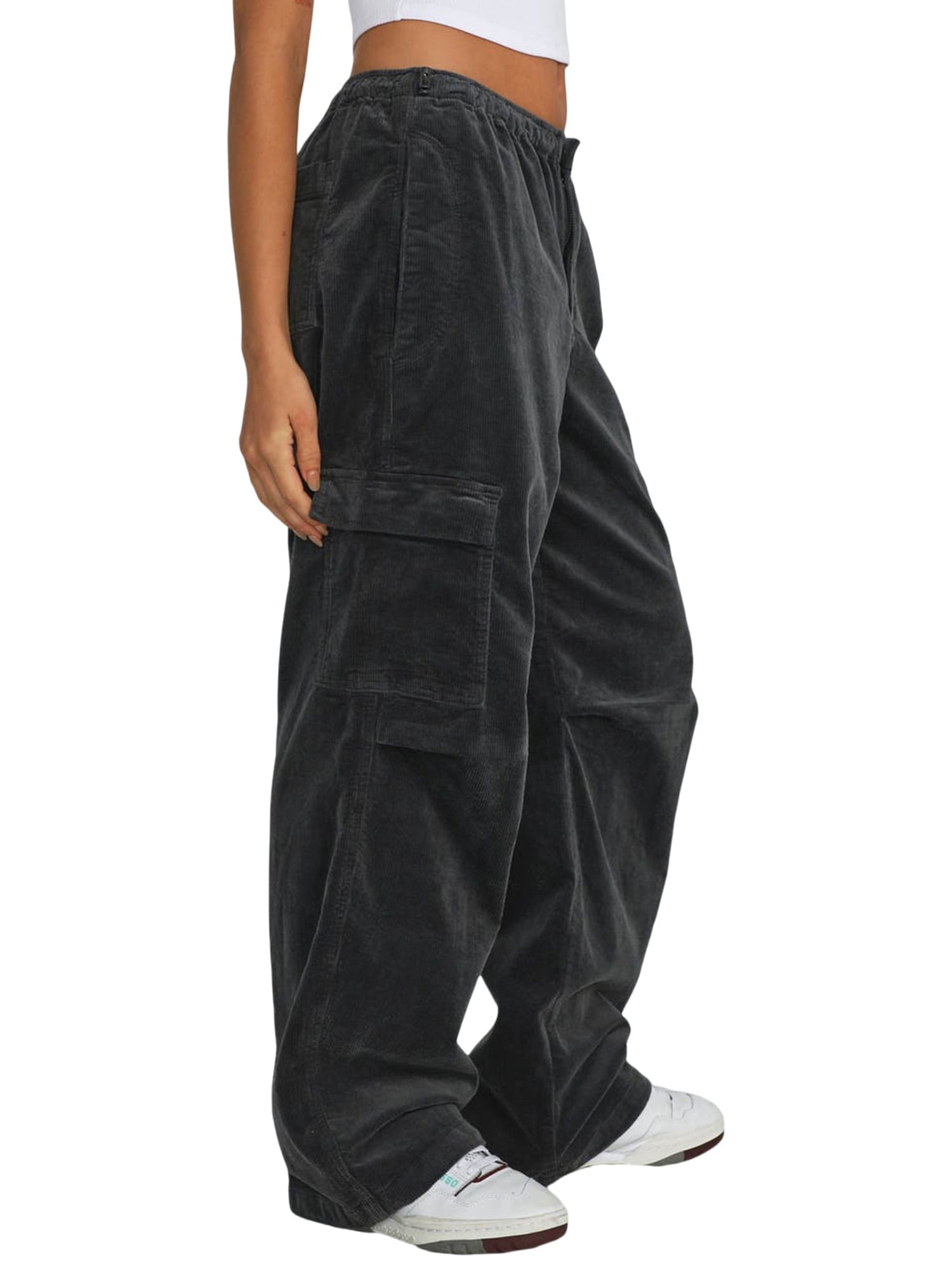Women s Baggy Side Pockets Cargo Pants Spring Summer Casual Solid