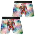 thumbnail image 3 of Hippie Dachshund Portrait Watercolor Tie-Dye Vintage Styles All Over Print Boxer Briefs Underwear for Men Dad Wiener Dog Lover Gifts Idea - 00014, 3 of 6