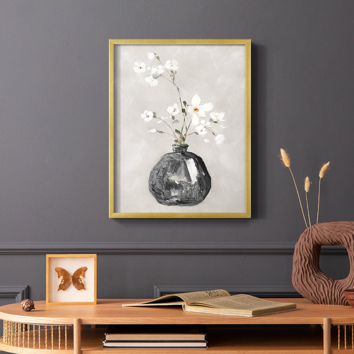 Cottage Spring II Framed Print in Gold Solid Wood Framed Print No Nail Hanging