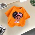 thumbnail image 5 of Girls' Short Sleeve Cartoon Painted Graphic T-Shirt, Everyday Casual Wear, Soft & Comfortable Fit Tops Orange,5-6 Years, 5 of 5