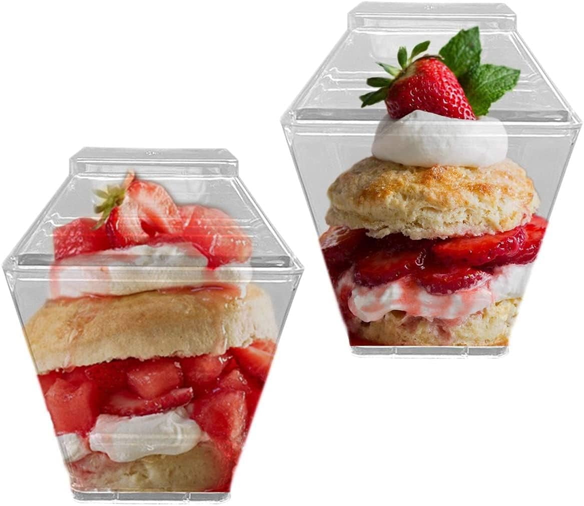 Plastic Mini Cups with Lids 288 Pcs 3.5 oz Clear Ice Cream Containers