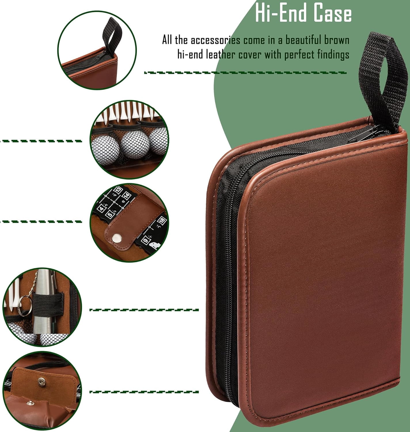 Golf Gifts for Men and Women, Golf Accessories Set with Hi-End Case, Golf Balls, Rangefinder, Golf Tees, Brush, Multifunctional Divot Knife, Scorer, Golf Ball Clamp