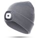 thumbnail image 1 of Gorro con luz LED para niños, regalo para niños y niñas, de invierno, suave, cálido, con luz, recargable por USB, 4 LED de alto brillo (gris), 1 of 8