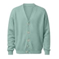 thumbnail image 6 of LODIENY Men Waffle V Neck Button Down Baggy Cardigan Long Sleeve Open Front Lightweight Casual Simple Knit Cardigans Green M, 6 of 6