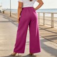 thumbnail image 6 of hlysgo Women's Wide Leg Pants Elegant High Waisted Asymmetrical Pant Business Casual Dress Trousers with Pockets Hot Pink,3xL, 6 of 6