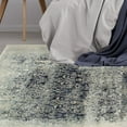 thumbnail image 4 of HomeRoots 486648 8 x 10 ft. Medallion Stain Resistant Rectangle Area Rug, Navy Blue, 4 of 5