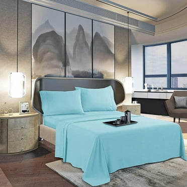 Elegant Comfort Silky-Soft 1800 Series - Wrinkle-Free 2-Piece Pillowcases, King Size, Aqua Blue