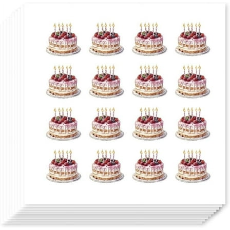 320Pcs Birthday Cake Stickers Cute Birthday Cake Paper Decals Self-Adhesive Label Stickers for Birthday Party Gift Favors Envelope Seals Scrapbooking Calendars Journals Album Multi-color