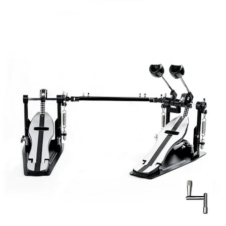 Vaisoeny Double Bass Drum Pedal, Double Chain Bass Drum Pedal, Double Kick Pedal for Bass Drum，Drum Set Kit and Electronic Drums (V-SZ11)