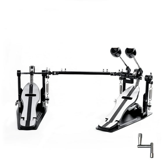 Vaisoeny Double Bass Drum Pedal, Double Chain Bass Drum Pedal, Double Kick Pedal for Bass Drum，Drum Set Kit and Electronic Drums (V-SZ11)