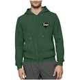 thumbnail image 2 of Mrmaere Men's Hooded Jacket Full-Zip Cut-Out Sleeve Graphic Print Stylish Casual Outerwear for Daily & Leisure Army Green XXL, 2 of 6