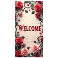 thumbnail image 3 of LUUFILx Welcome Floral Banner Roses Backdrop Party Background Venue Entrance Decoration Wall Hanging Event Decor Display Signs Celebration Pavillion, 3 of 8