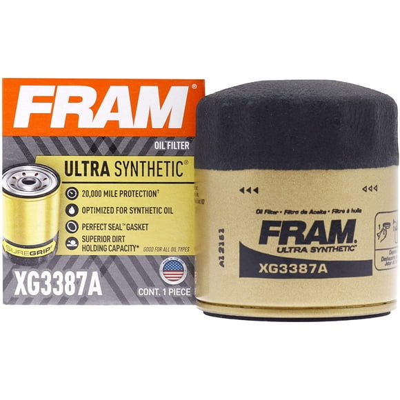 FRAM Ultra Synthetic 20,000 Mile Protection Oil Filter, XG3387A with SureGrip (Pack of 1)