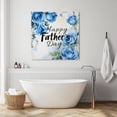 thumbnail image 5 of Wall Art Prints, Happy Father's Day Framed Canvas Prints for Bedroom Living Room Bathroom Office, Blue Spring Garden Floral Gallery Wrap Wall Art Poster for Gifts Home Decor 24"x24", 5 of 9