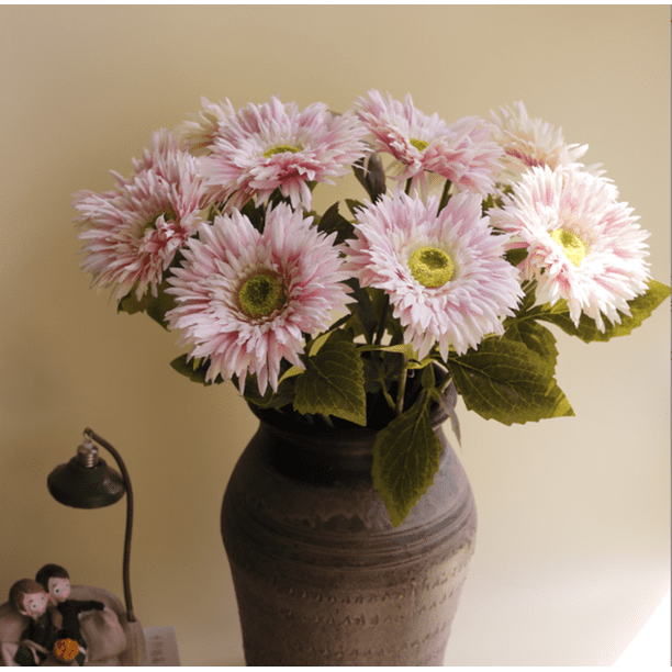 Xiao Hua 6 flores artificiales de crisantemo retro, flores falsas, flores artificiales para decoración de bodas