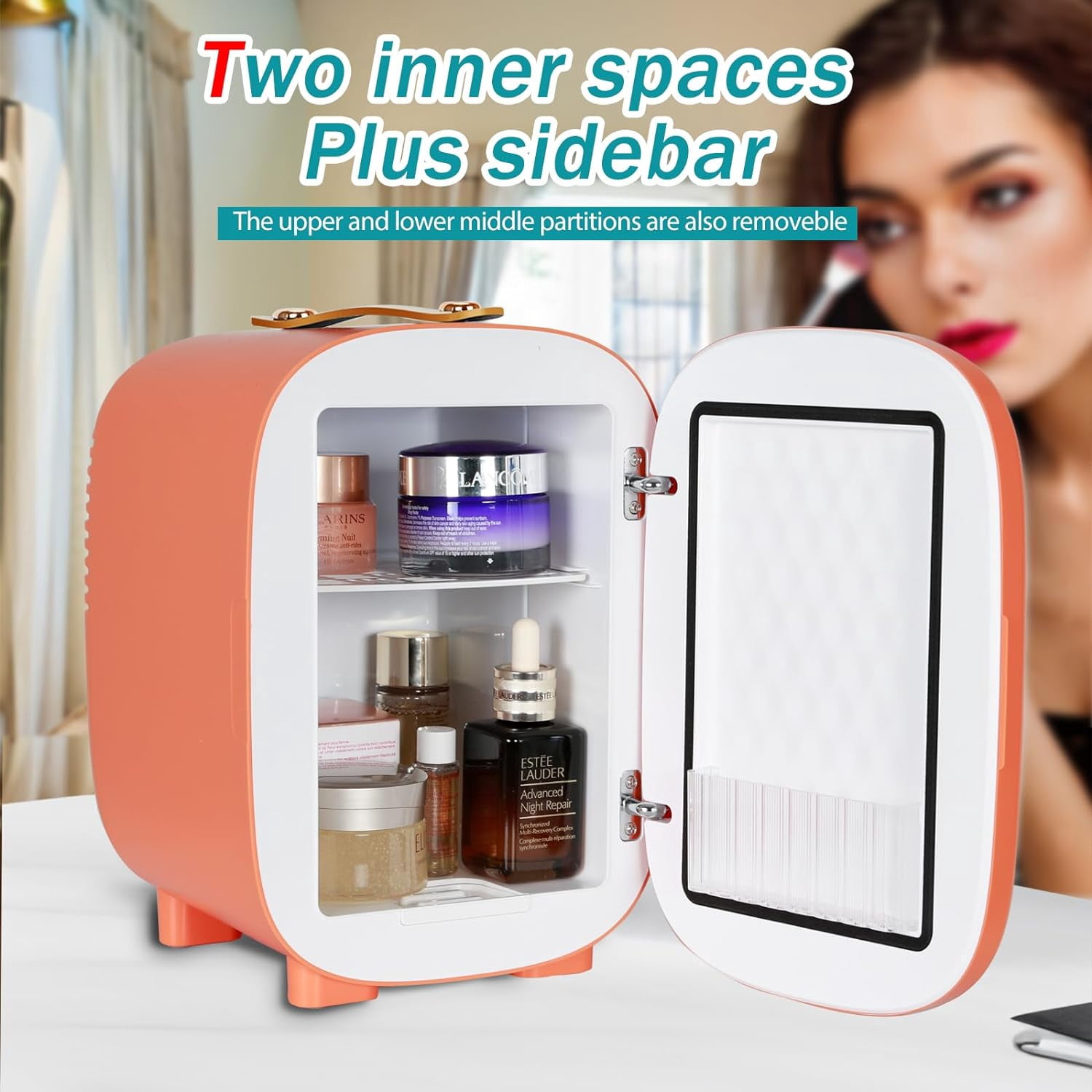 Caynel Portable 6-can 5L Eco-Friendly Retro Mini Fridge Orange