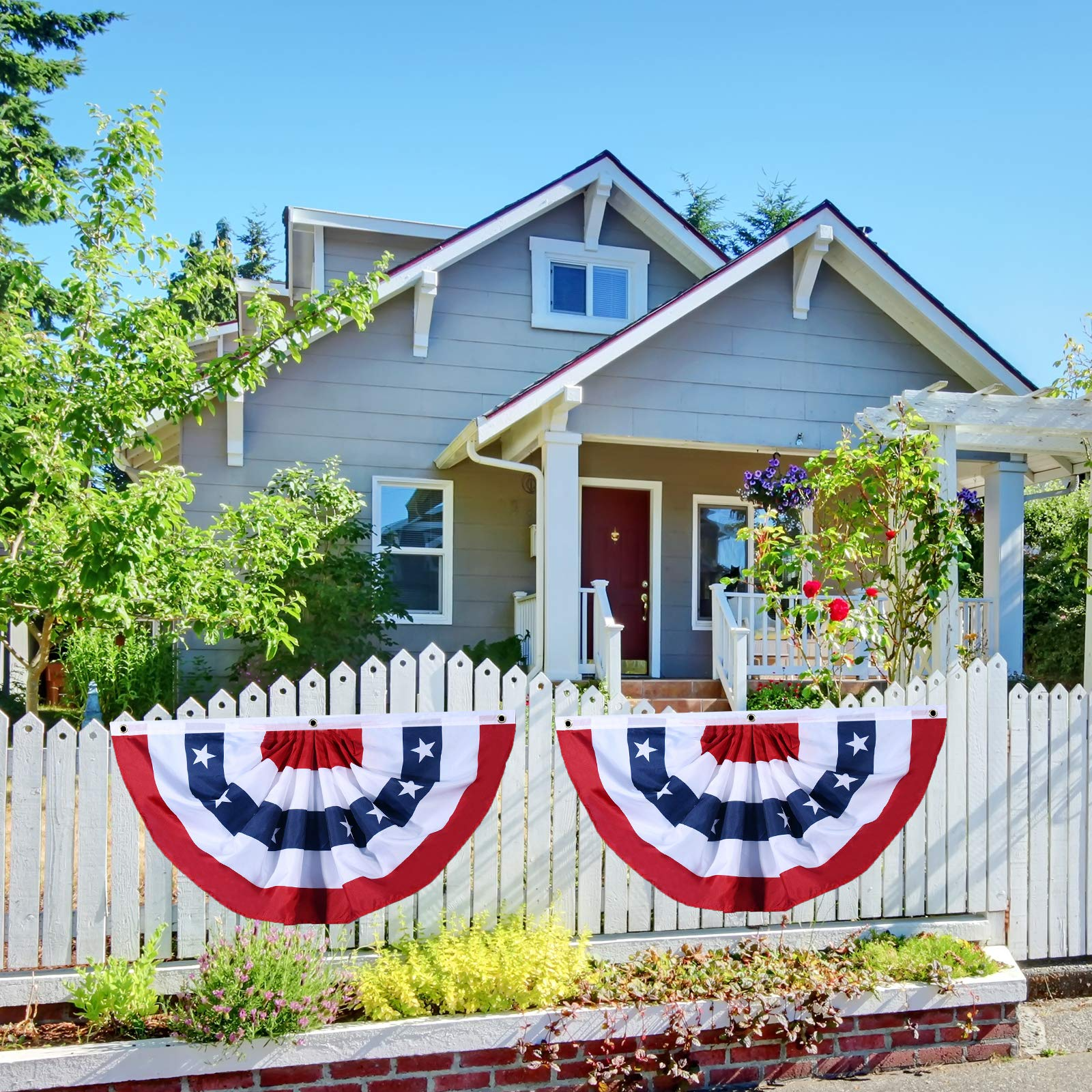 EFINNY 3 ft x 5 ft USA Pleated Fan Outdoor Flag and Banner, UV Resistant (10 Pack)