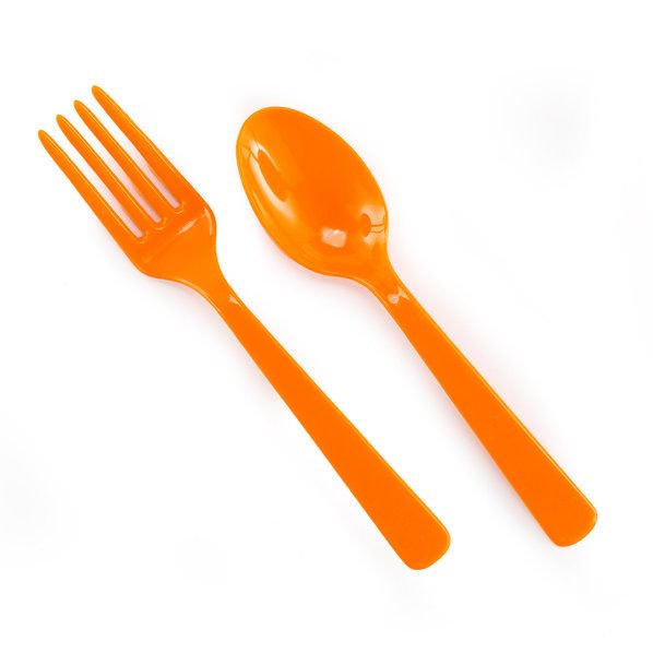 FORKS SPOONS ORANGE