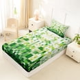 thumbnail image 4 of Erosebridal Green Square Twin Sheet Sets for Boys, Pixelate Miner Bedding, 3-Piece, 4 of 5