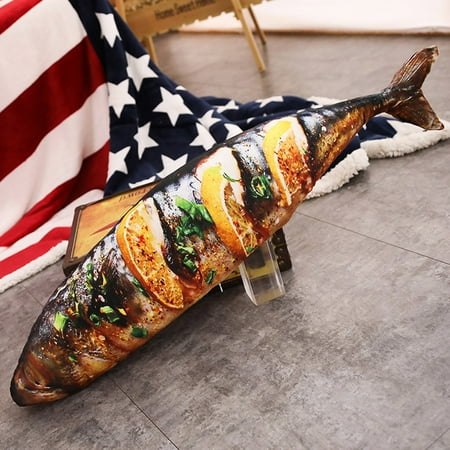 

20CM Artificial Realistic Fish Food Model Grilled Sea Bass Food Pillow Artificial Realistic