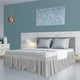 thumbnail image 2 of Wrap Around Bed Skirt, 110gsm Microfiber Elastic Dust Ruffles Bedskirts,Three Fabric Sides Fade & Wrinkle ,No Lift Mattress with 16 Inch Tailored Drop - Light Gray Queen Unique Bargains Falda De Cama, 2 of 6