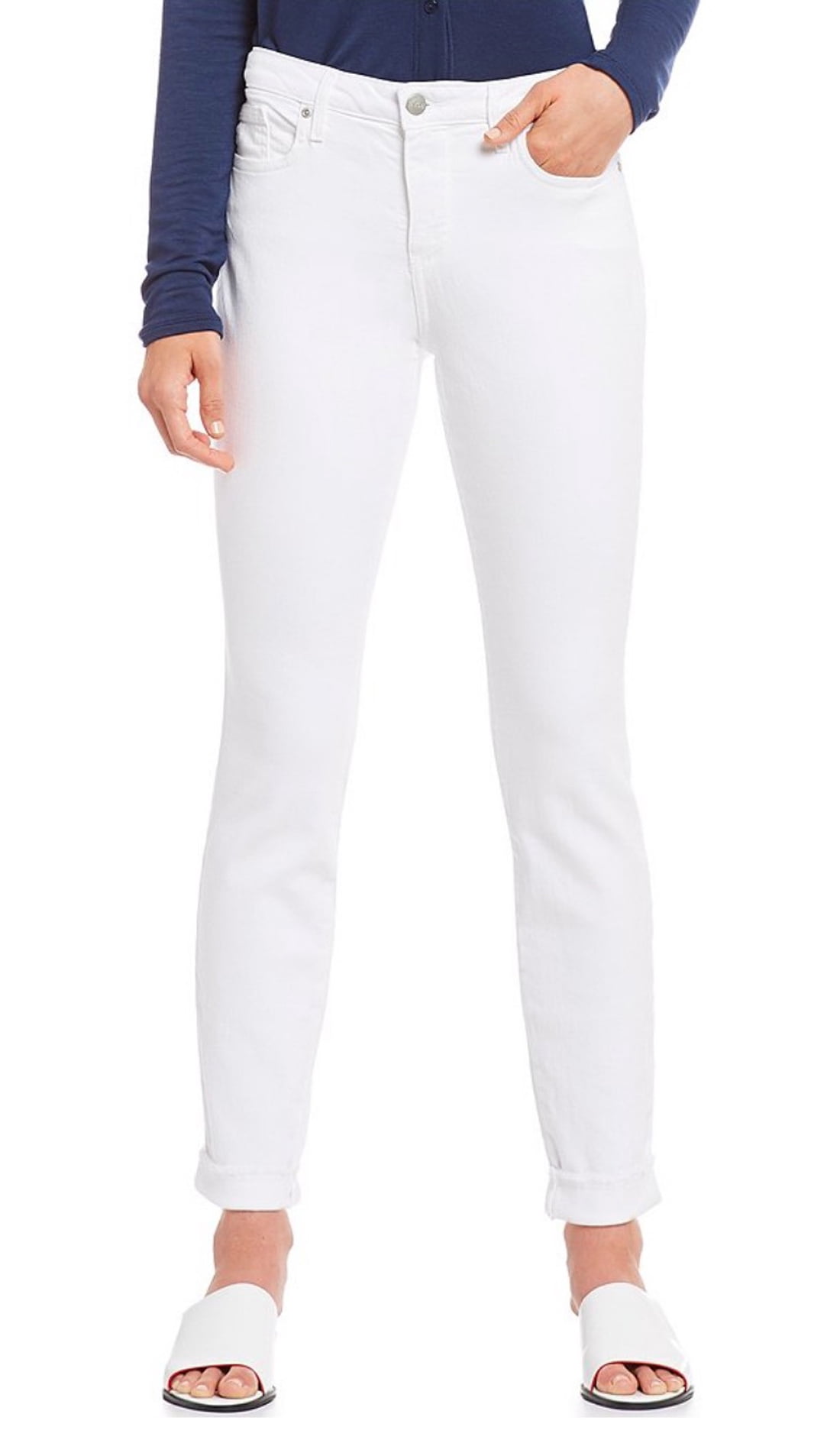Ami Skinny Ankle Jeans Optic White 