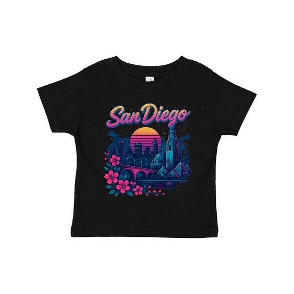Inktastic San Diego Retro Sunset Skyline Boys or Girls Toddler T-Shirt