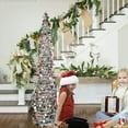 thumbnail image 6 of Musen 5FT Artificial Pencil Halloween Christmas Tree Tinsel Slim Halloween Xmas Tree Tall Skinny Tree with Plastic Stand for Home Fireplace Party Indoor Outdoor, 6 of 12