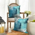 thumbnail image 3 of Turquoise Grey Throw Pillow Covers 18x18 Set of 2,Teal Modern Abstract Decorative Pillowcases for Sofa Couch Living Room, 3 of 6