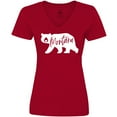 thumbnail image 3 of Inktastic Montana White Bear Silhouette Women's V-Neck T-Shirt, 3 of 5