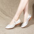 thumbnail image 4 of Cuero brillante para mujer, niña, salón de baile latino, práctica de Salsa moderna, zapatos de baile con punta cerrada, parte inferior de tendón de ternera suave, 4 of 5