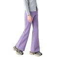 thumbnail image 3 of Ruyang Girl's Black Flare Jeans Button Front Elastic High Waist Flare Bell Bottom Pants Kids Split Stretchy Jeans Pants, 3 of 7