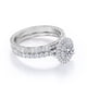 thumbnail image 4 of JeenMata Anillo de Boda con Filigrana Decorativa y Doble Halo de Moissanita Redonda de 1,15 Quilates con Certificación Chapado en Oro Blanco de 18 K sobre Plata, 4 of 7