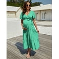 thumbnail image 3 of Yesfashion Maternity Women's Short Sleeve V Neck Casual Dress Baby Shower Party Maternity Dress, 3 of 6