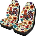 thumbnail image 6 of Qpednta Rooster Floral Seat Covers Full Set Breathable Front and Rear Split Bench for Cars Anti-Slip Back Fabric All-Season Protection Automotive Seat Covers Fit for Most Cars, 6 of 7