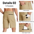 thumbnail image 3 of TACVASEN Men's Summer Outdoor 10" Shorts Quick Dry Water Resistant Lightweight Cargo Shorts With 5 Pockets For Golf Hiking Sports Work Casual , Khaki, Size 32, 3 of 6