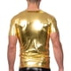 thumbnail image 5 of Camiseta de manga corta y camiseta interior de poliéster para hombre, de verano, brillante, ajustada, a la moda, moldeadora, estilo discoteca., 5 of 5