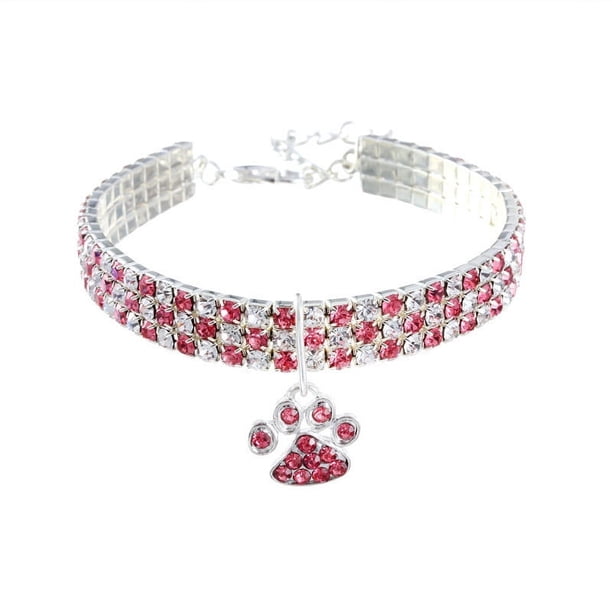Zhuge Collar de decoración para mascotas, accesorio decorativo para perros y gatos, rango ajustable para collar de cachorro, accesorios de aseo para mascotas, rosa, M