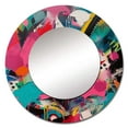 thumbnail image 2 of Designart "Abstract Enigma in Pink and Turquoise II" Abstract Rund Mirror For Wall Decor - Large Pink Round Print Mirror - Round Glam Mirror 29" x 29" Inch - Wall Mounted Round Large Mirror, 2 of 5