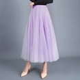 thumbnail image 2 of Women's Flowy Midi Skirt Soft Stretchy Comfortable Casual A-Line Pleated High Waist Summer Skirt with Pockets, 2 of 2