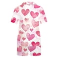 thumbnail image 5 of Women Pajama Sets Pajama Sets Women Printed Stand Up Collar Pocket Short Sleeved Top Shorts Home Wear Pajama Set Pink L, 5 of 9