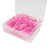 Yoetaun 50PieceS Soft Fishing Lures Artificial Shrimp Fishing Lures Swimbait Topwater Floating Lures Baits for Outdoor Fishing Pink